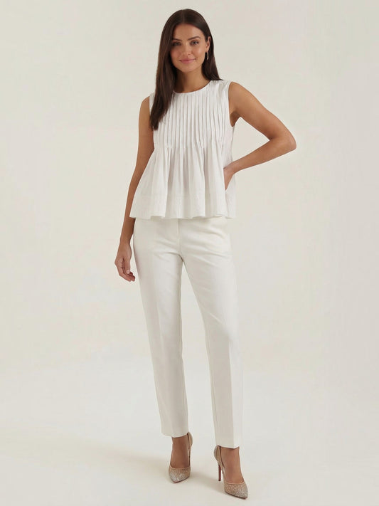 Tess Pleated Front Flared Top