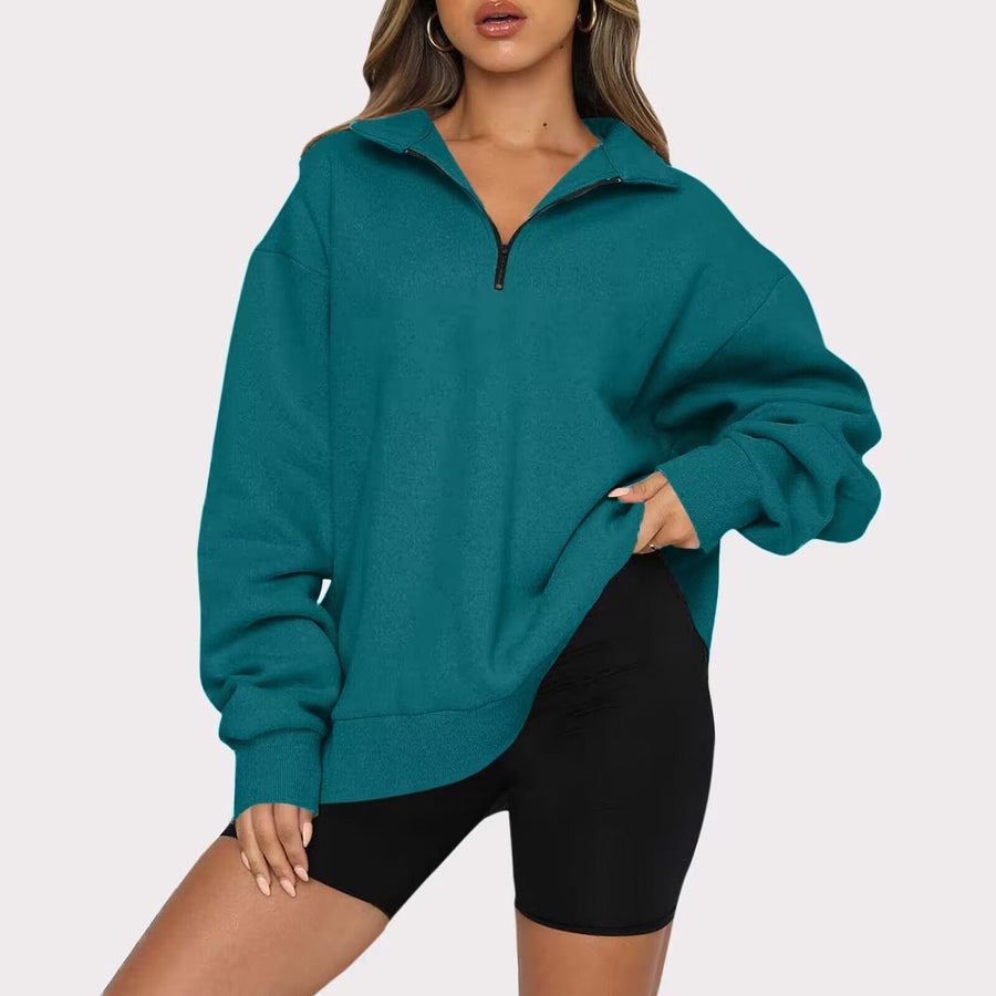Tatum Half Zip Collared Sweatshirt