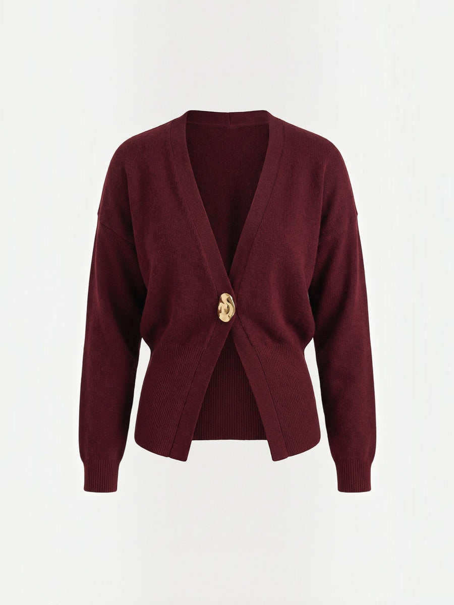 Christine Single Button Deep V Cardigan