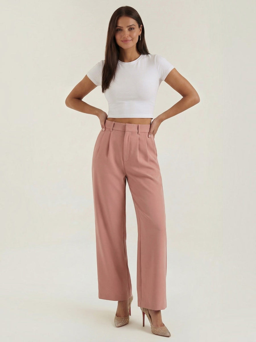 Emma Pleated High Waisted Wide Leg Pants