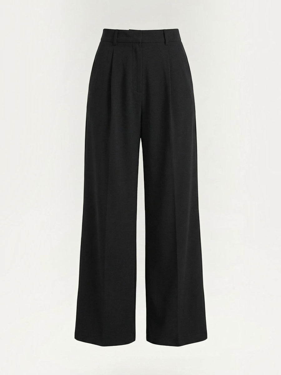 Hazel High Waisted Wide Leg Pants with Crease