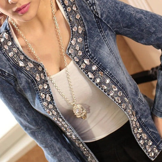 Ursula Sequin Cropped Zip Jacket