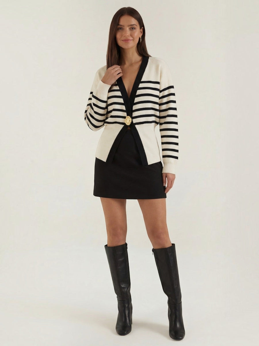 Christine Single Button Deep V Cardigan