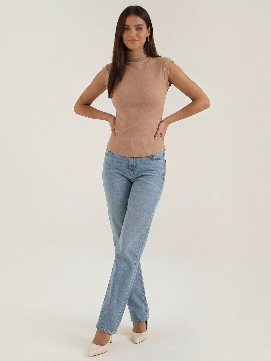 Cassandra Ribbed Turtleneck Top