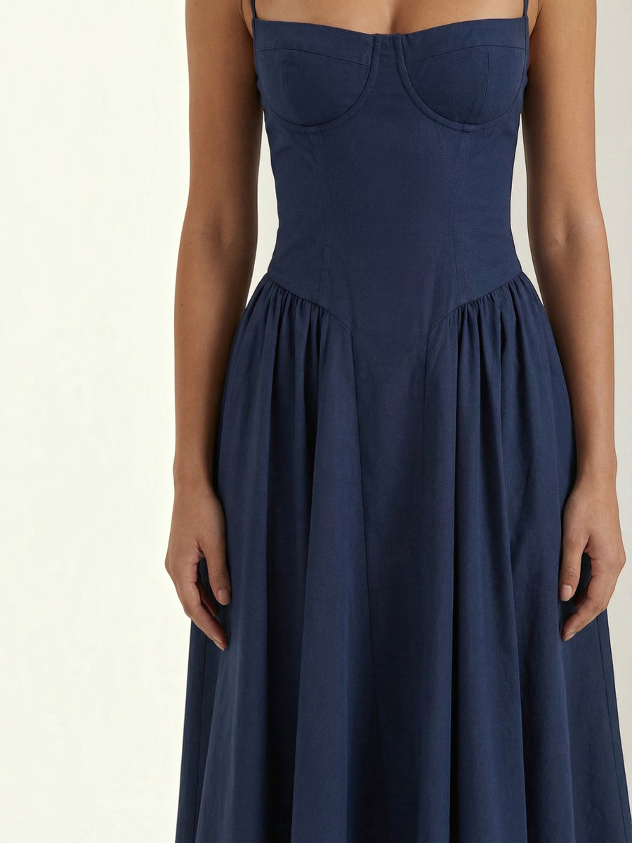 Odette Corset Style Strappy Midi Dress