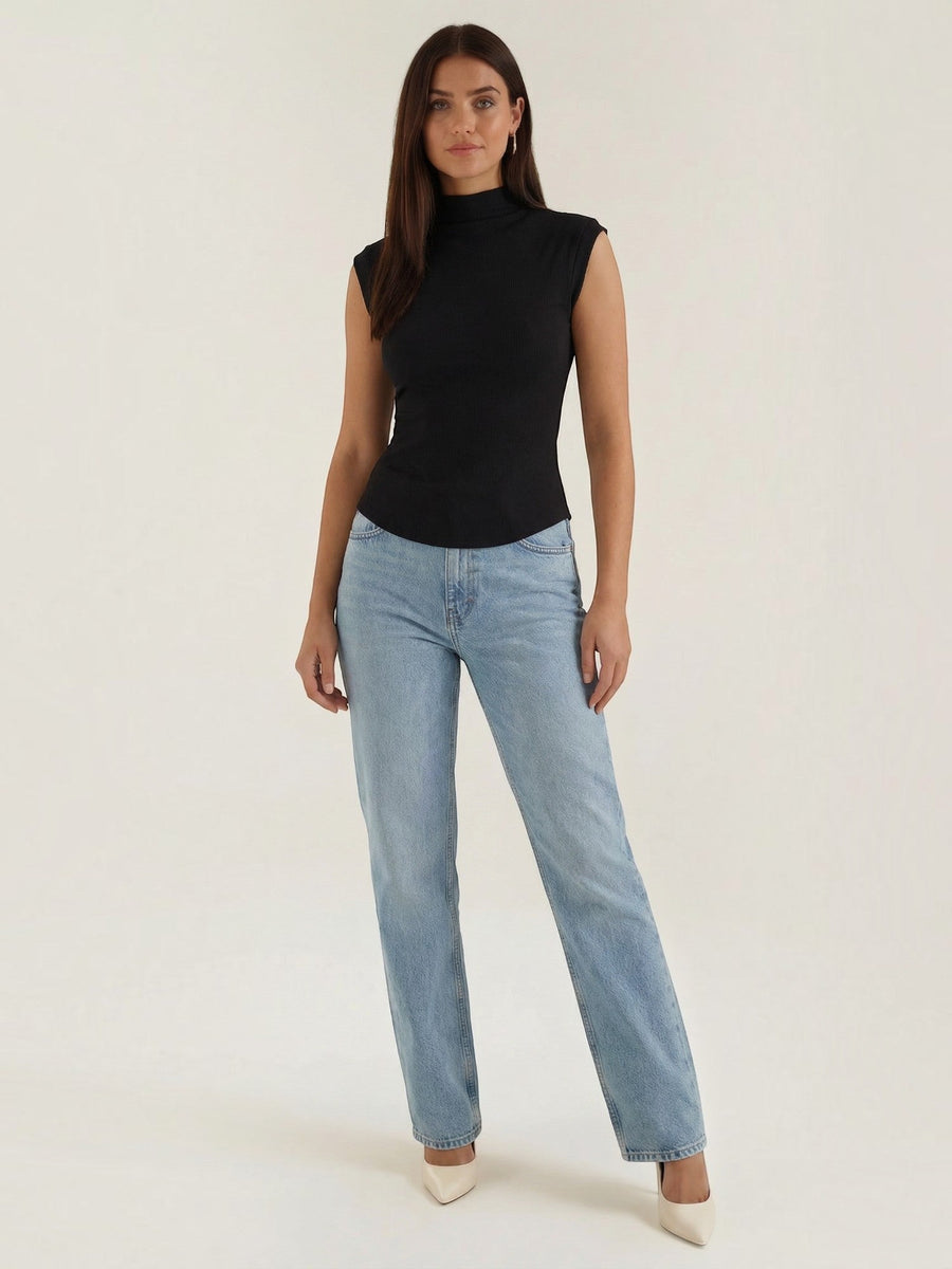 Cassandra Ribbed Turtleneck Top