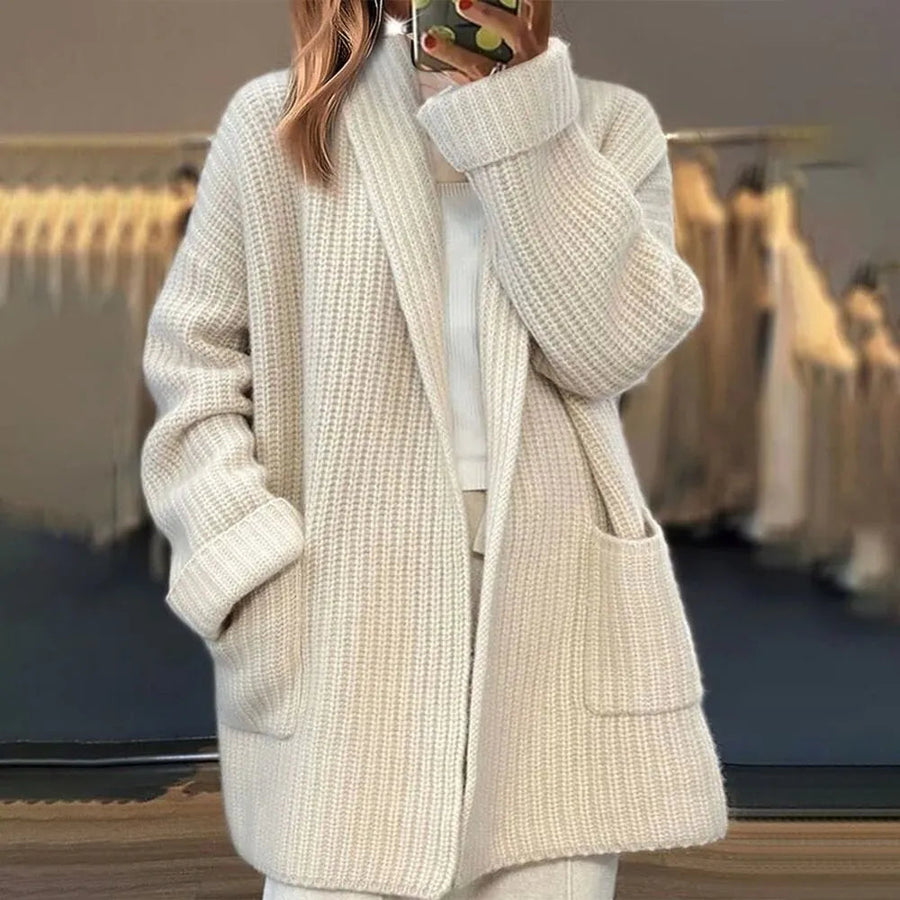 Aliiyah Casual Mid Length Sweater with Pockets