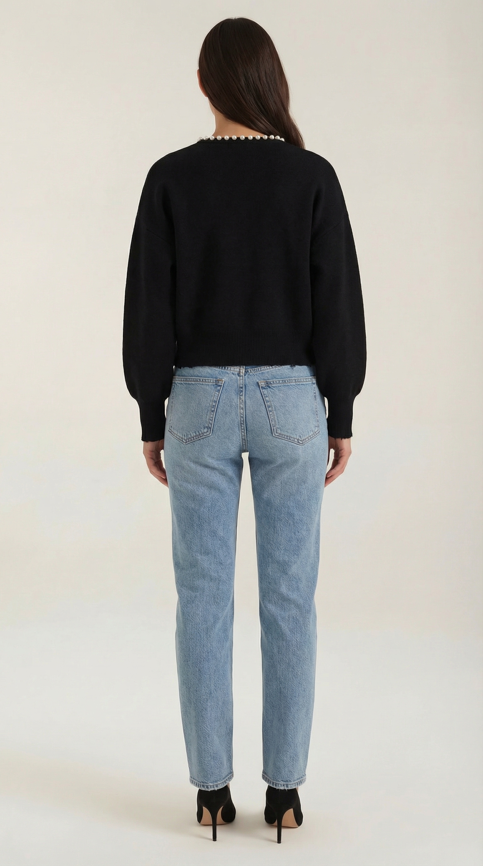 Caroline Pearl Trim Knit Cardigan