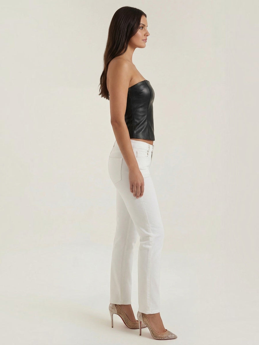 Cassie Faux Leather Corset Style Bandeau Top