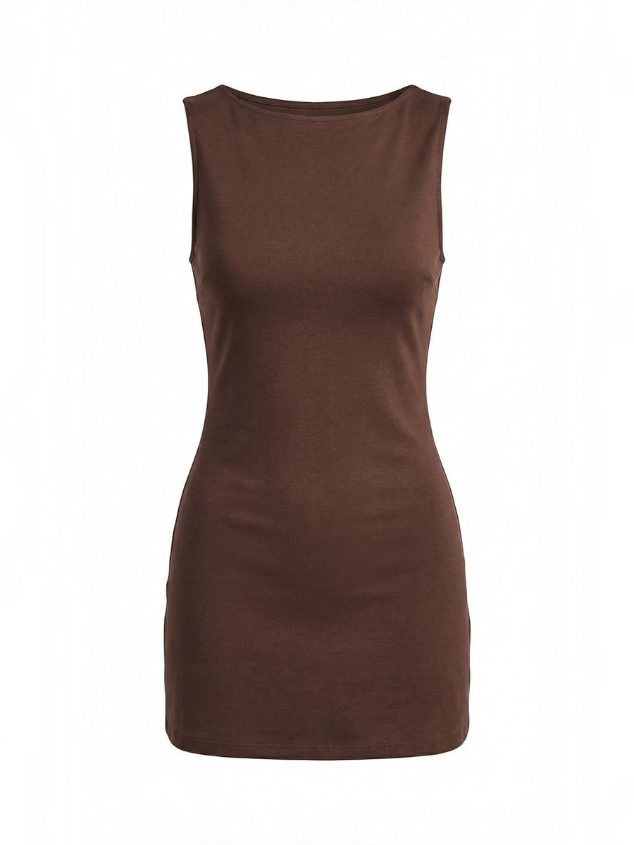 Donna Round Neck Bodycon Mini Dress