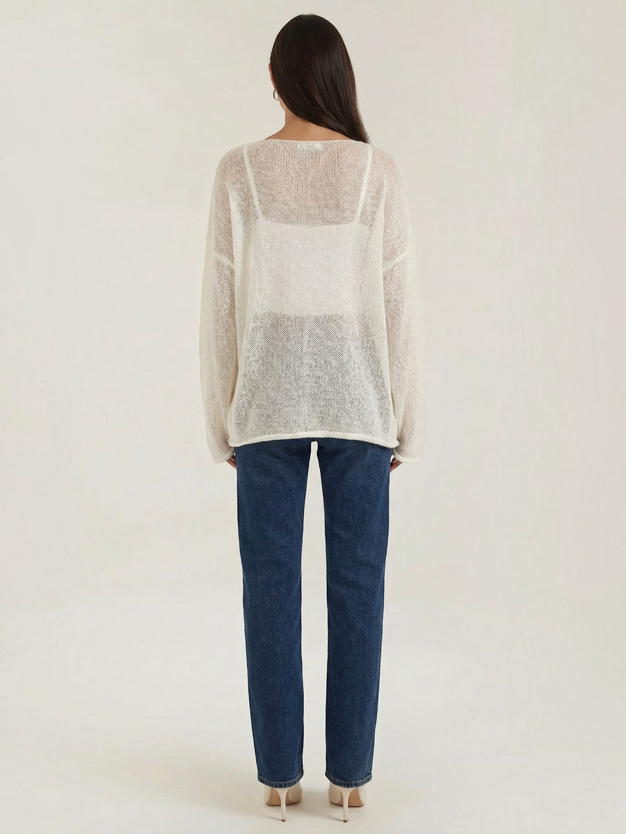 Pam Mohair Blend Open Knit Oversized Sweater