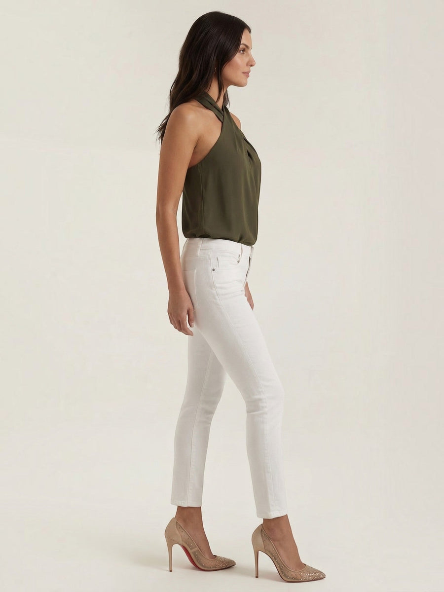 Gina Cross Halter Neck Fitted Top