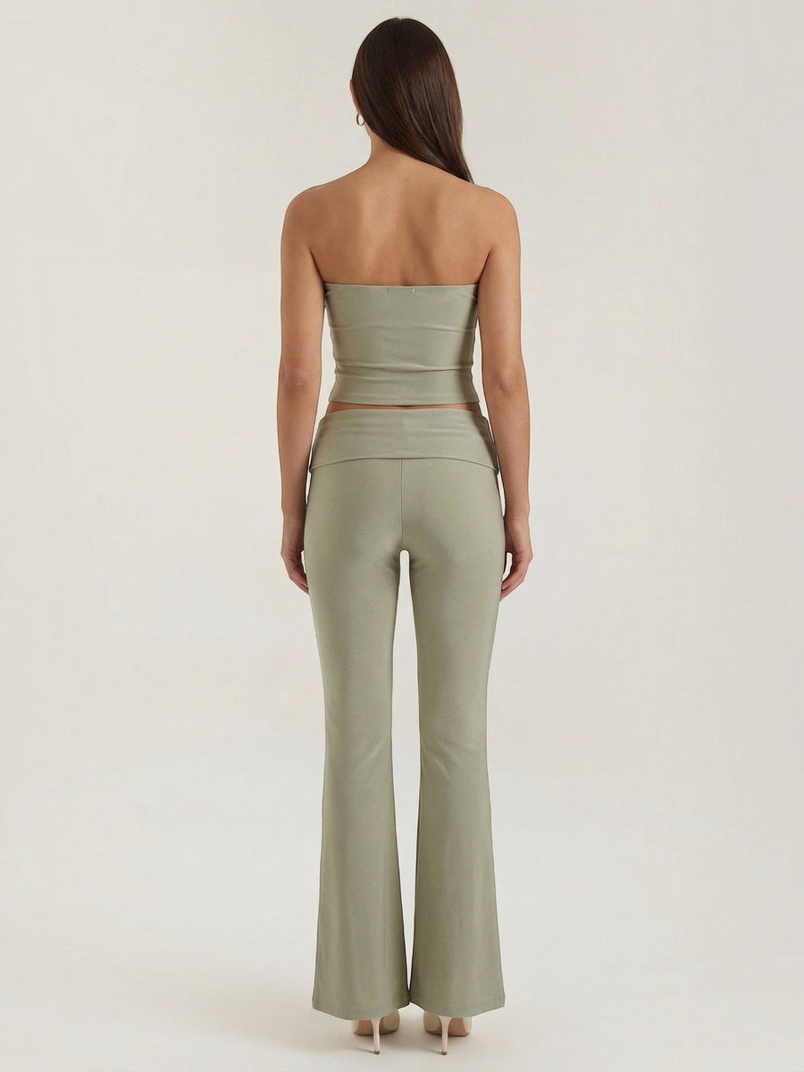 Amelie Bandeau Top and Flare Pants Set