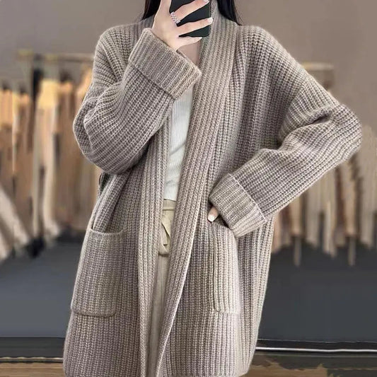 Aliiyah Casual Mid Length Sweater with Pockets