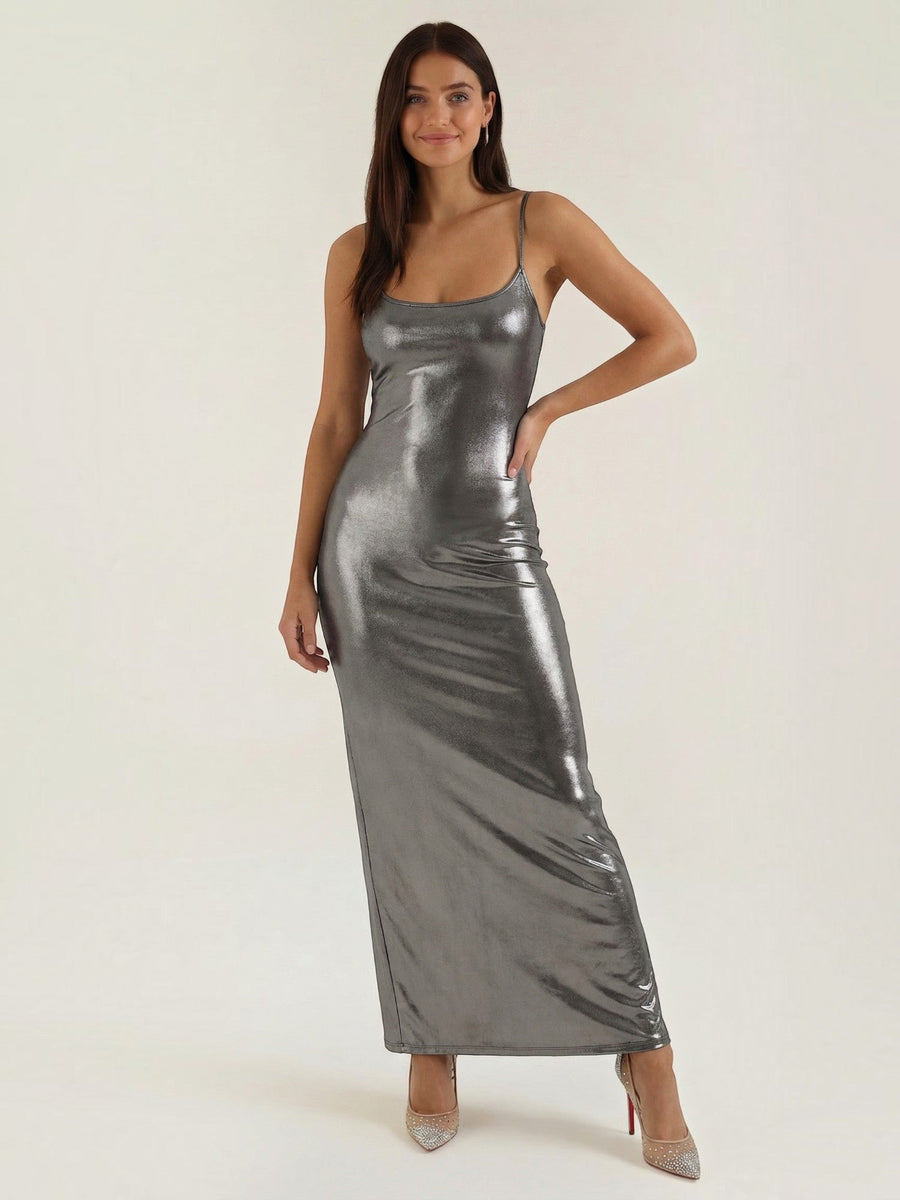 Uma Metallic Bodycon Maxi Dress