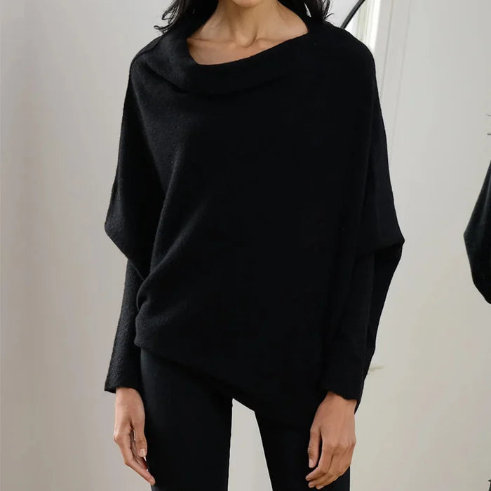 Dineke Asymmetric Draped Cowl Sweater