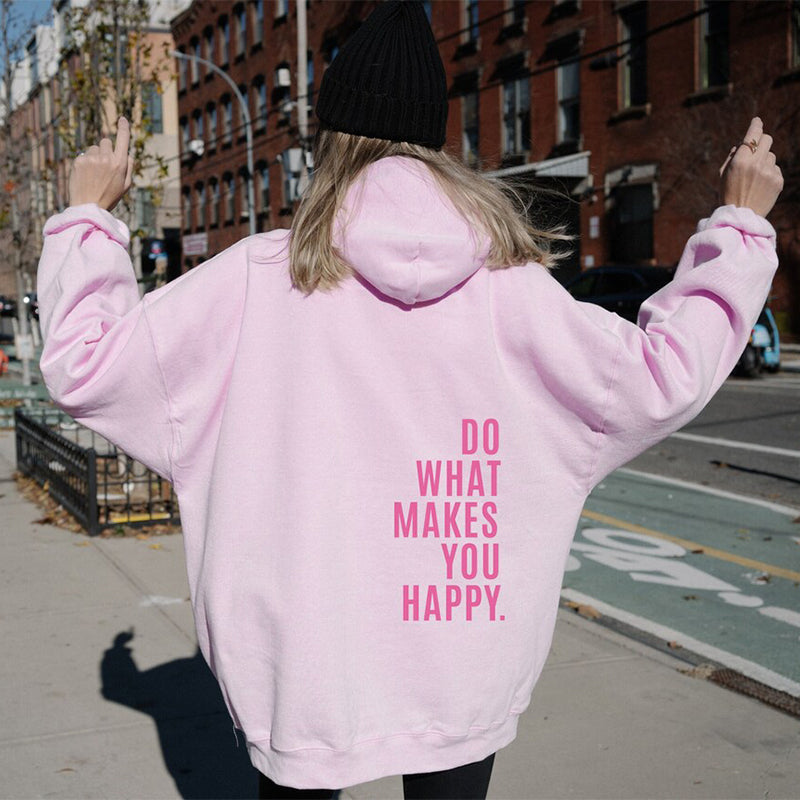 Nadja Back Print Slogan Hoodie