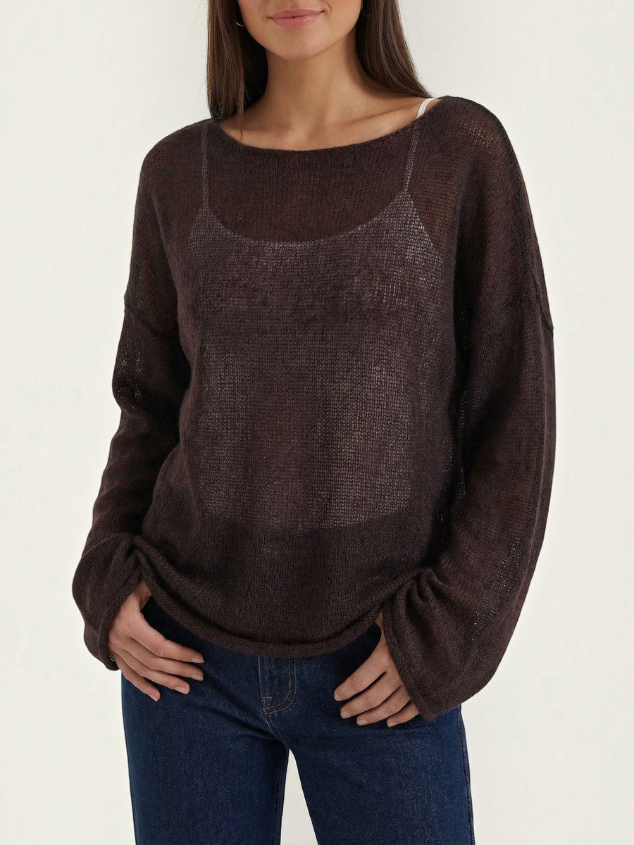 Pam Mohair Blend Open Knit Oversized Sweater