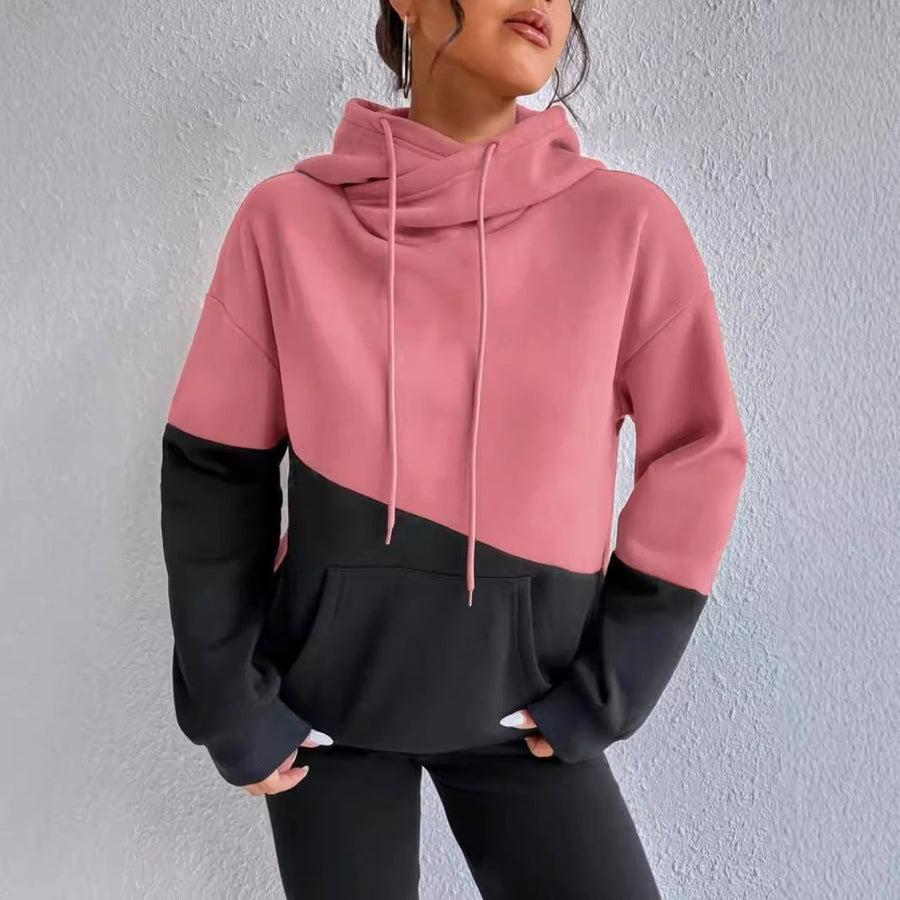 Isa Two Tone Color Block Hoodie