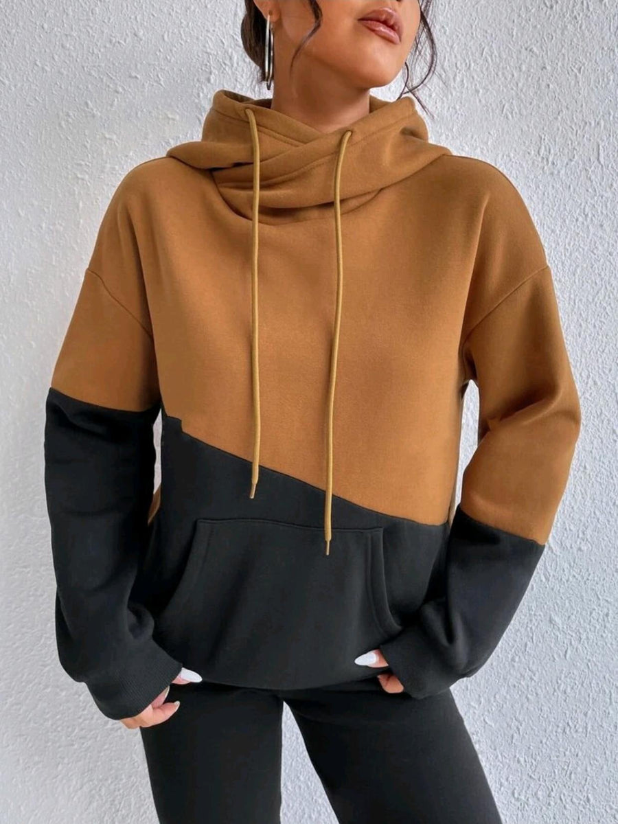 Isa Two Tone Color Block Hoodie