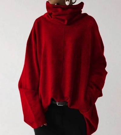 Charity Turtleneck Hooded Oversized Sweatshirt