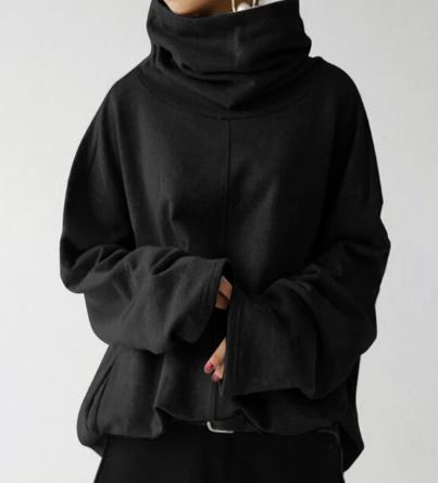 Charity Turtleneck Hooded Oversized Sweatshirt