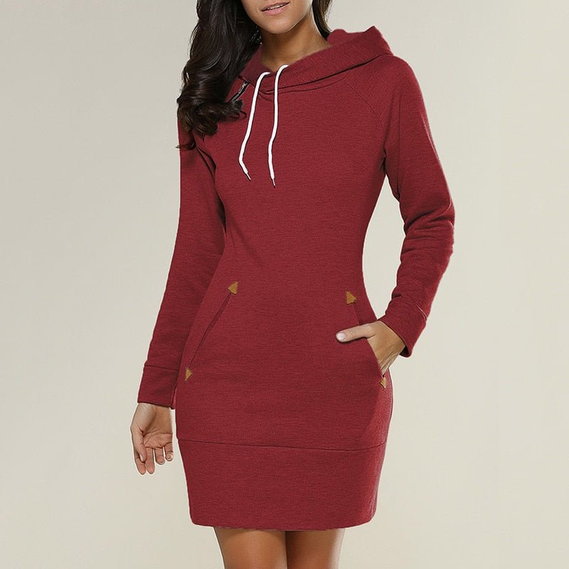 Hagia Above the Knee Hoodie Dress