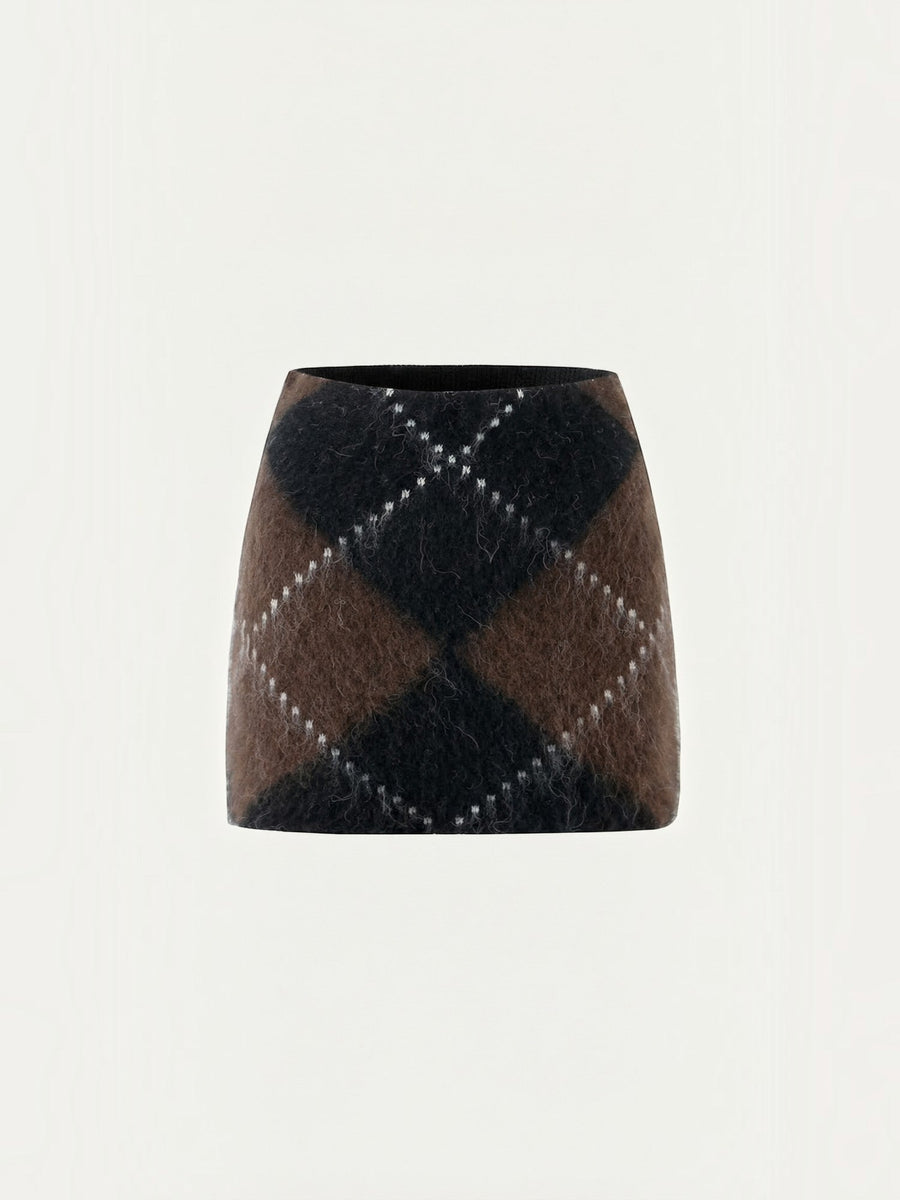 Vanessa Argyle Knit Mini Skirt