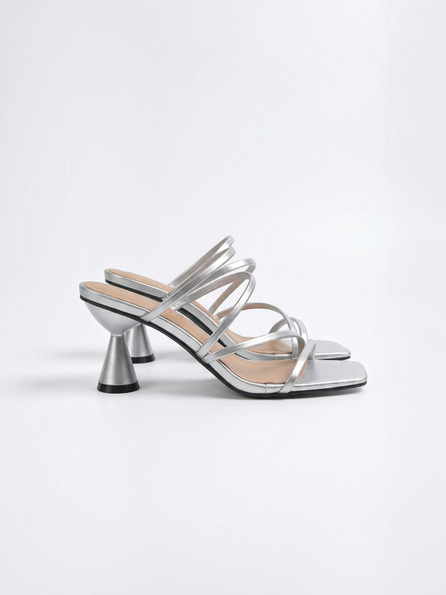 Stephanie Sculptural Cone Heel Sandals
