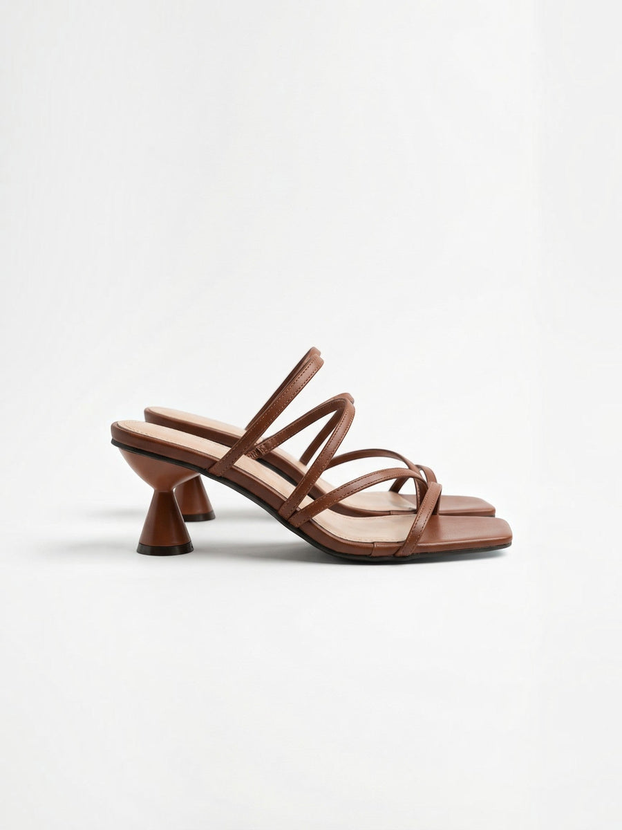 Stephanie Sculptural Cone Heel Sandals