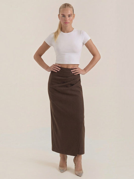 Elsie High Waisted Cotton Maxi Skirt