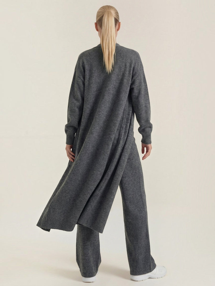 Jeanne Cardigan Bandeau and Pants Three Piece Knit Set