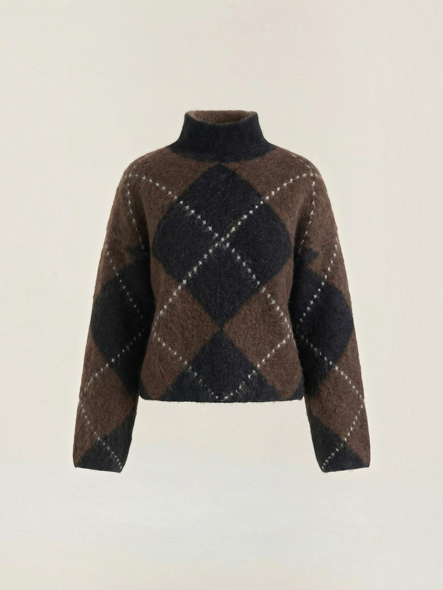 Kristen Argyle Turtleneck Sweater