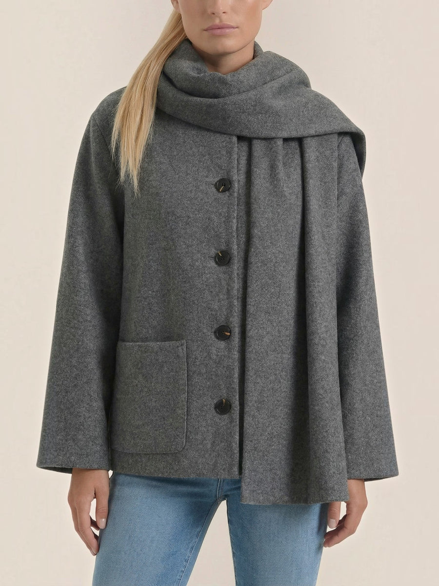Kristina Poncho Coat with Built In Scarf