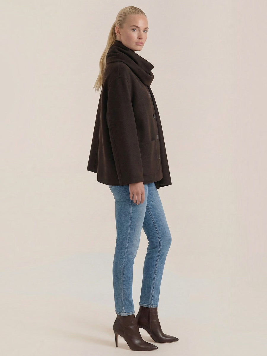 Kristina Poncho Coat with Built In Scarf