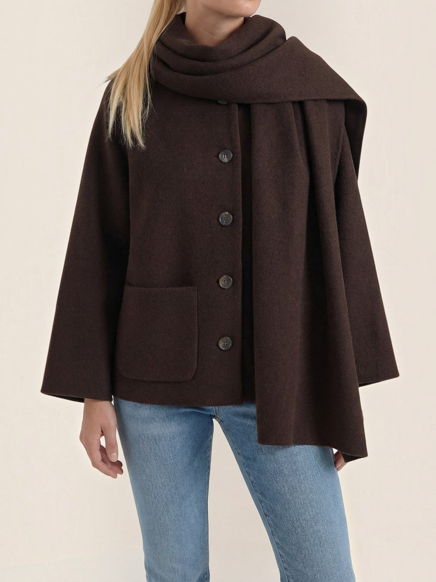 Kristina Poncho Coat with Built In Scarf