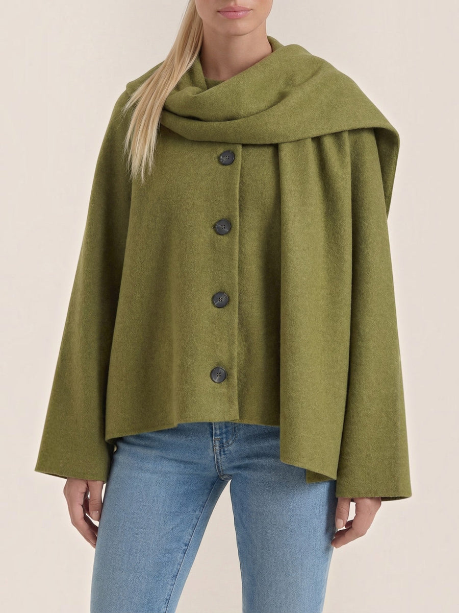 Kristina Poncho Coat with Built In Scarf