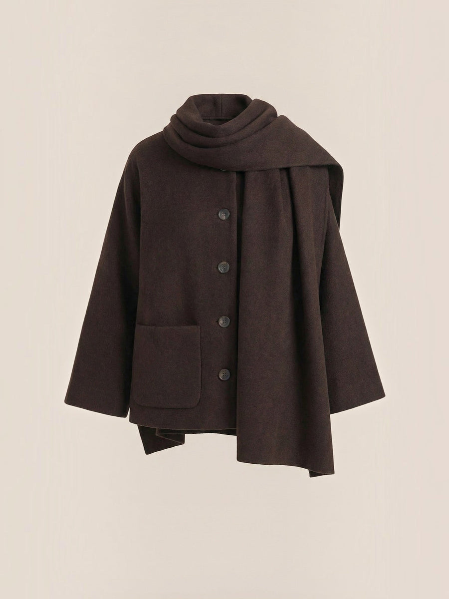 Kristina Poncho Coat with Built In Scarf