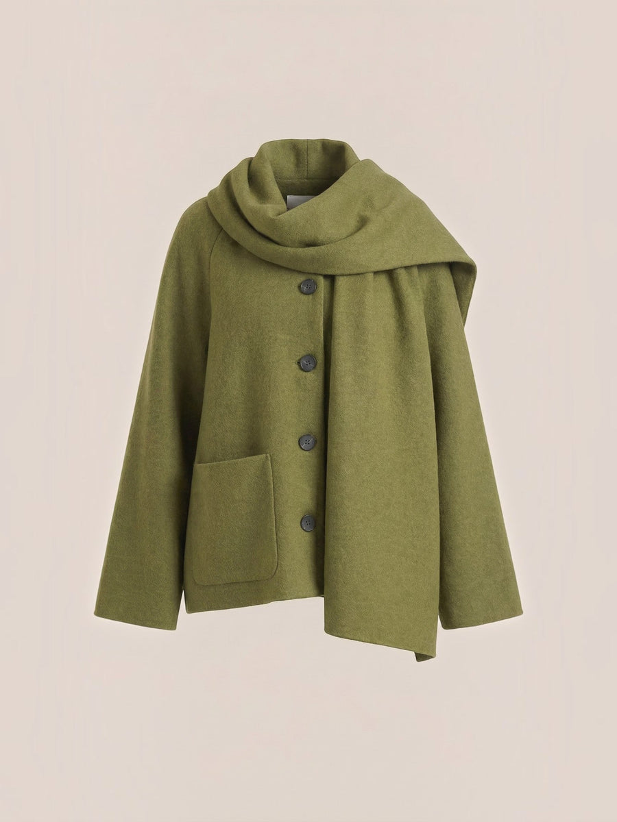 Kristina Poncho Coat with Built In Scarf