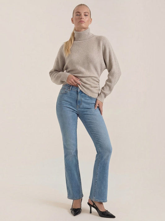 Leticia Button Detail Turtleneck Sweater