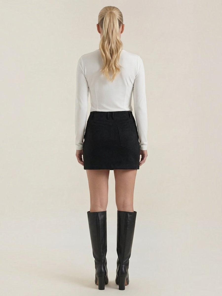 Maureen Suede Look High Waisted Mini Skirt