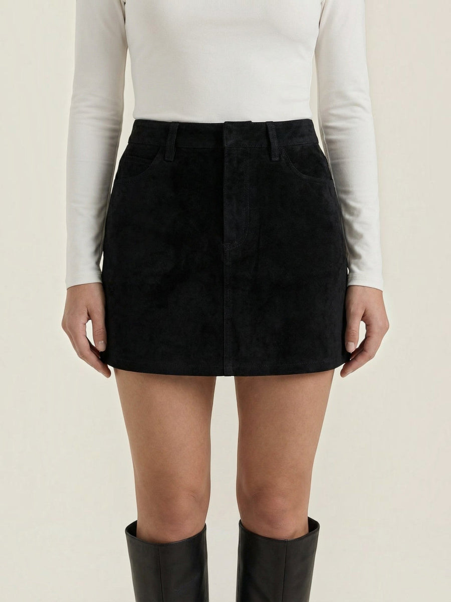 Maureen Suede Look High Waisted Mini Skirt