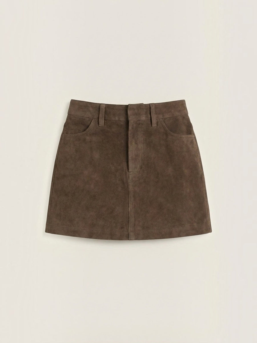 Maureen Suede Look High Waisted Mini Skirt