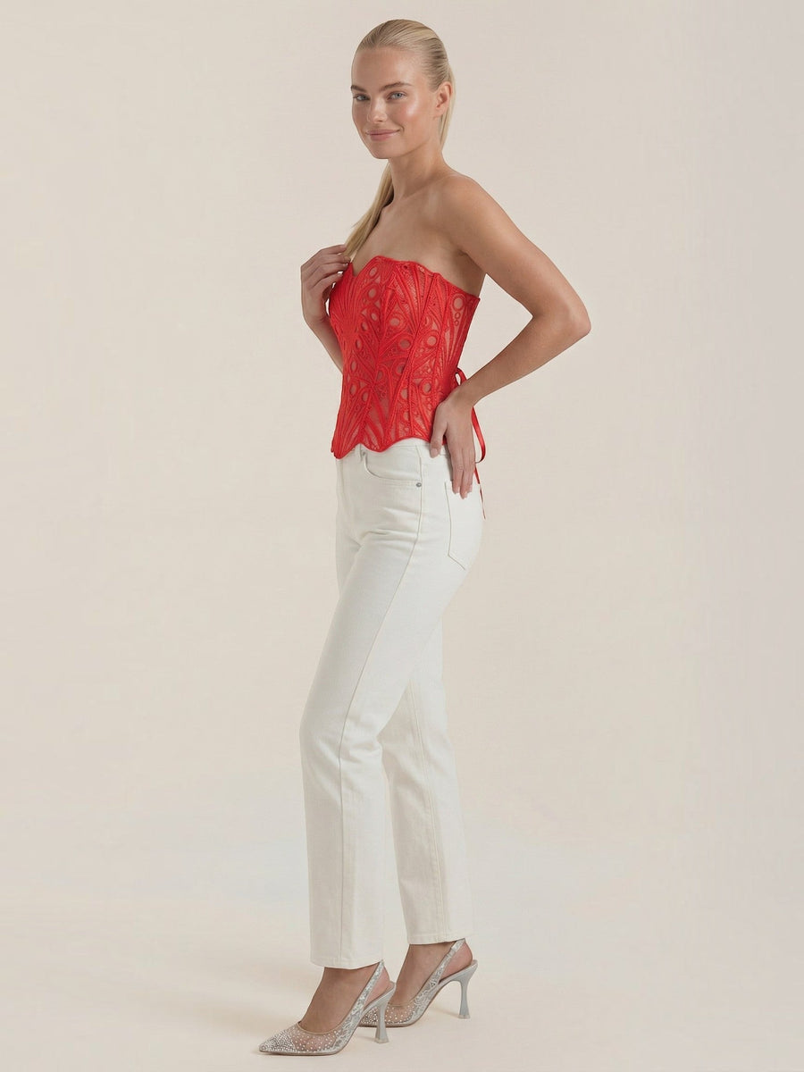 Robyn Strapless Lace Corset Top