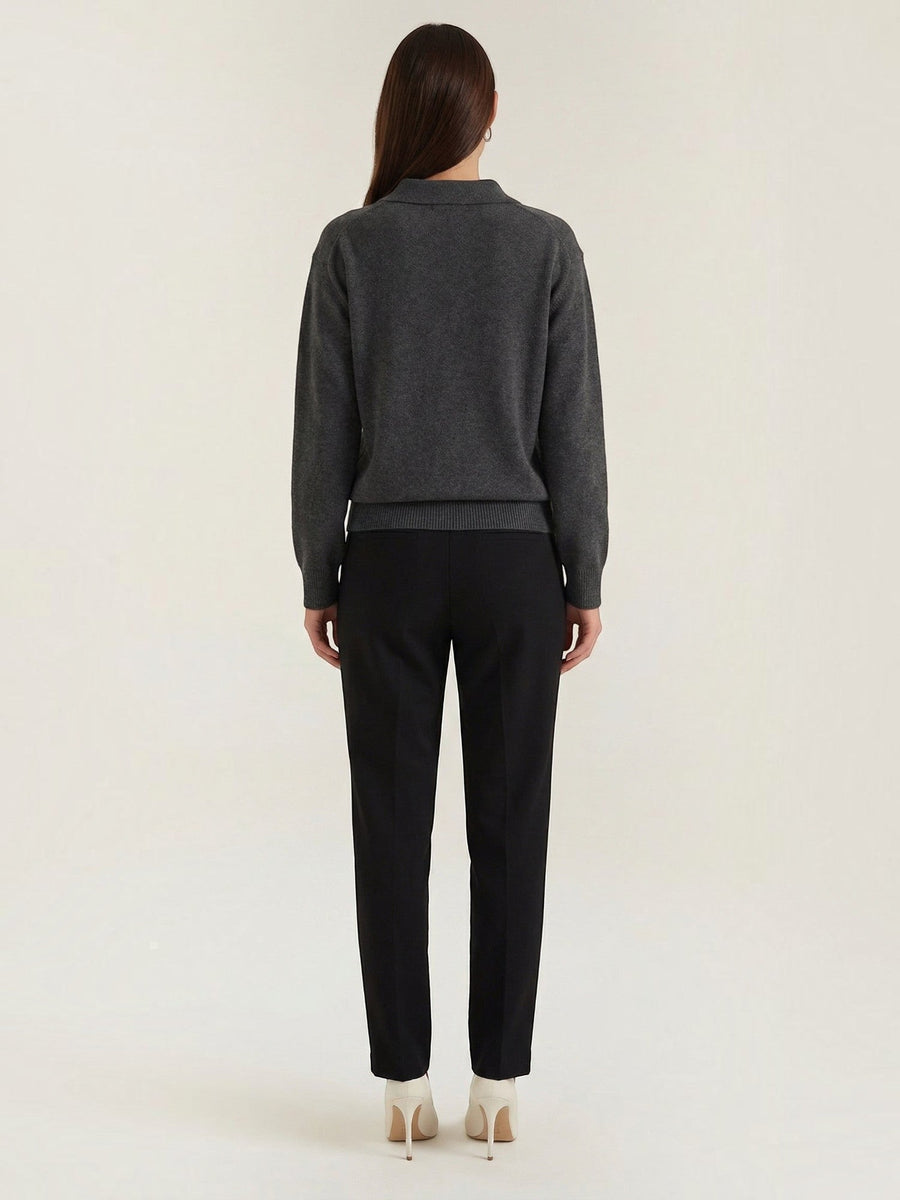 Margaret Polo Collar Marled Knit Sweater