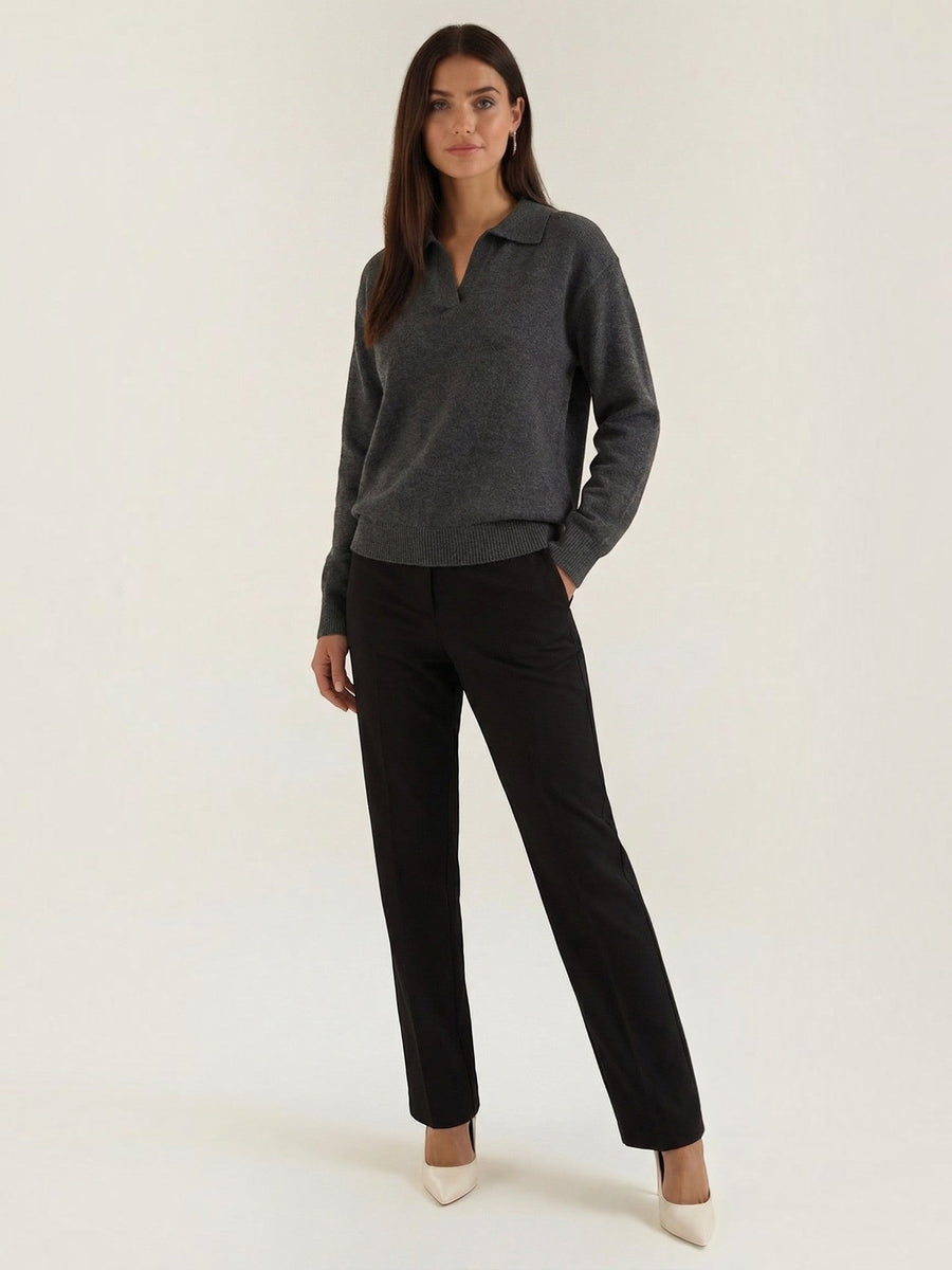 Margaret Polo Collar Marled Knit Sweater