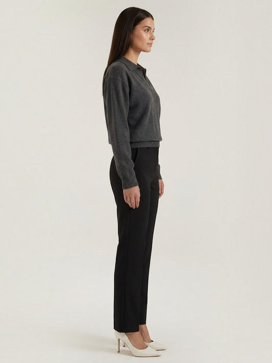 Margaret Polo Collar Marled Knit Sweater