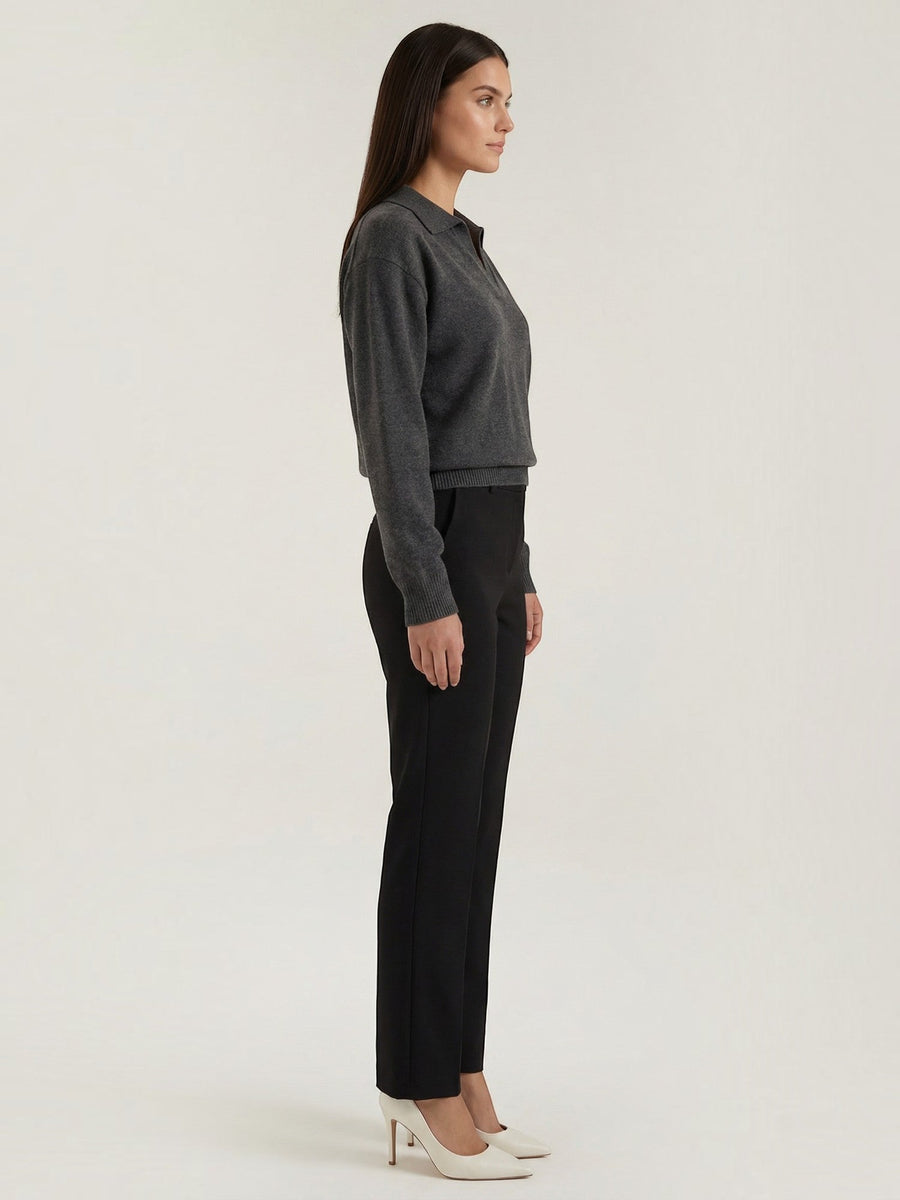 Margaret Polo Collar Marled Knit Sweater