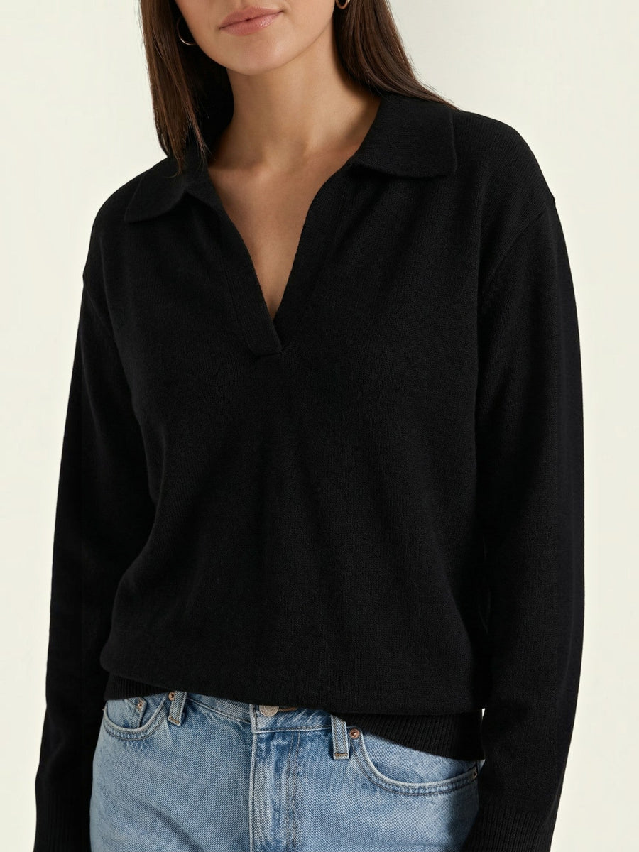 Margaret Polo Collar Marled Knit Sweater