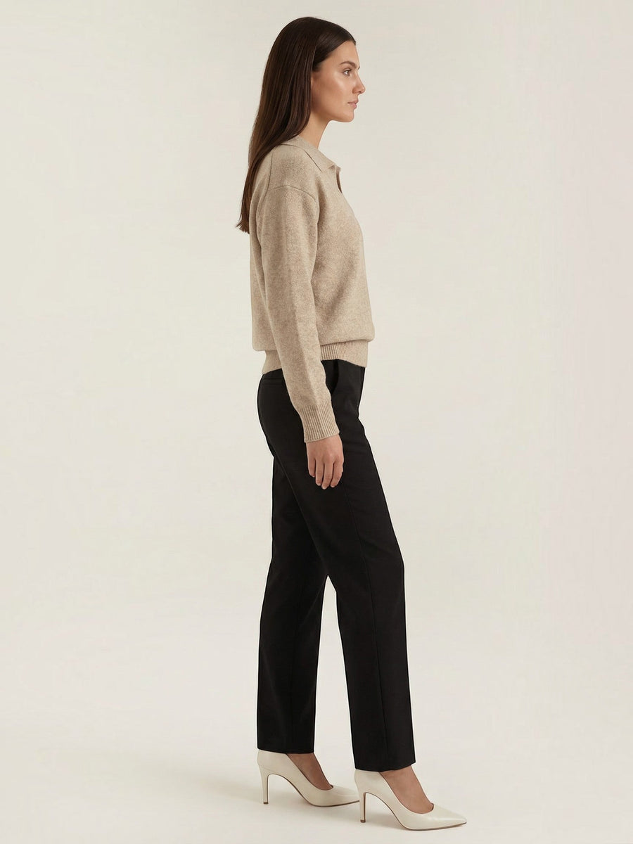 Margaret Polo Collar Marled Knit Sweater